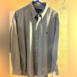 Ralph Lauren men’s shirt Blake style 100% cotton, sage green XL